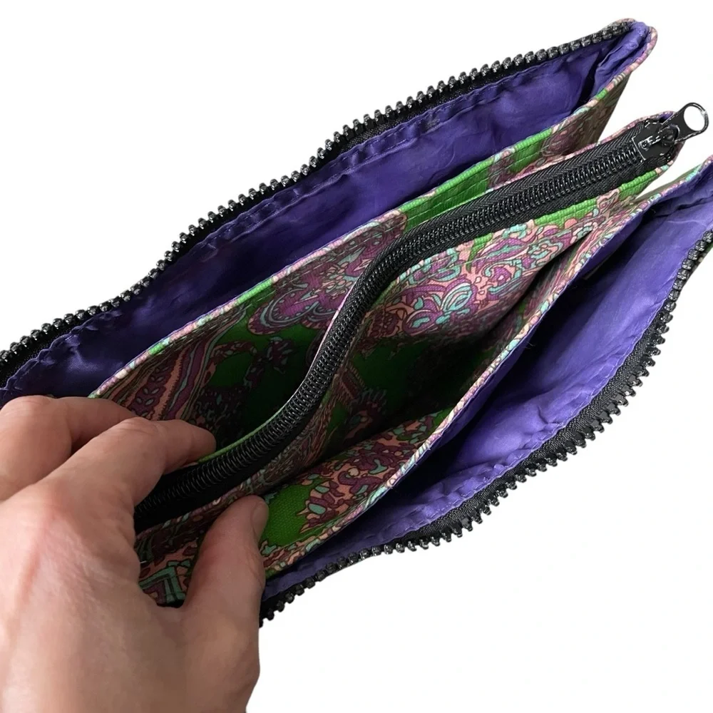 JO & JO Australia Floral Paisly Printed Toiletry Cosmetic Makeup Clutch Bag